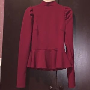 Fashion Nova Burgundy Blouse